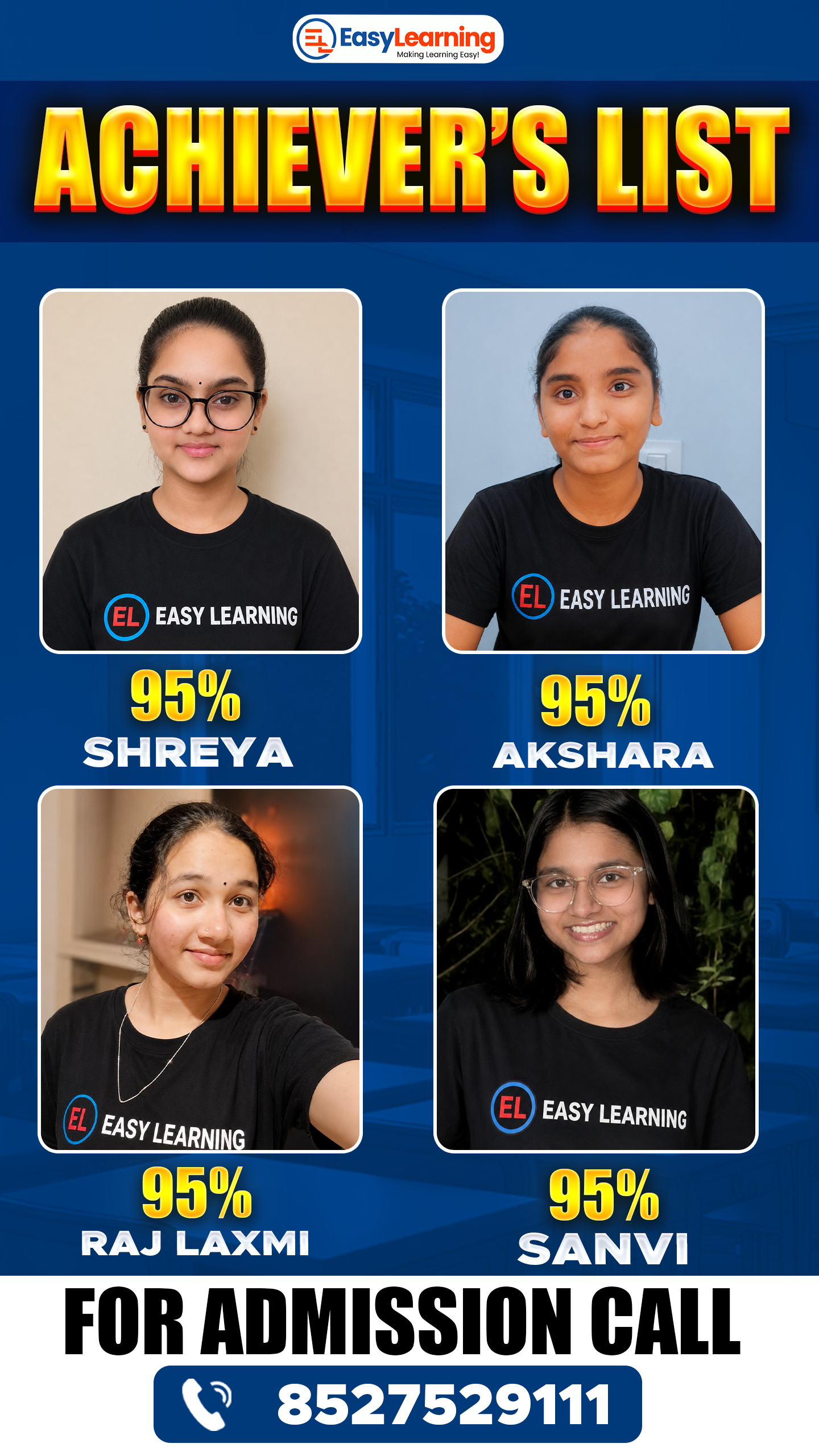 Achievers List - Maadesh, Yutika, Mehek, Janhvi, Tanushree, Mayuri, Samruddhi, Rohan, Shravani